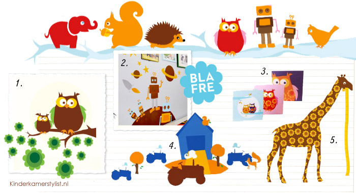 Blafre muurstickers kinderkamer