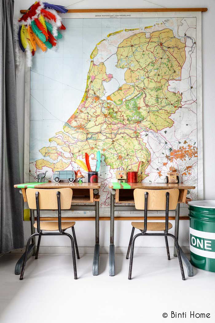 Schoolkaart Nederland kinderkamer