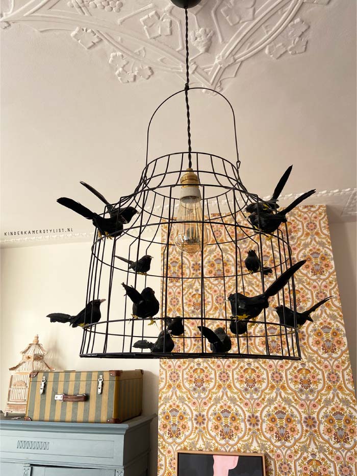 Hanglamp vogels zwart