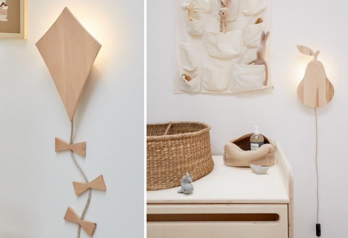 Houten wandlamp kinderkamer