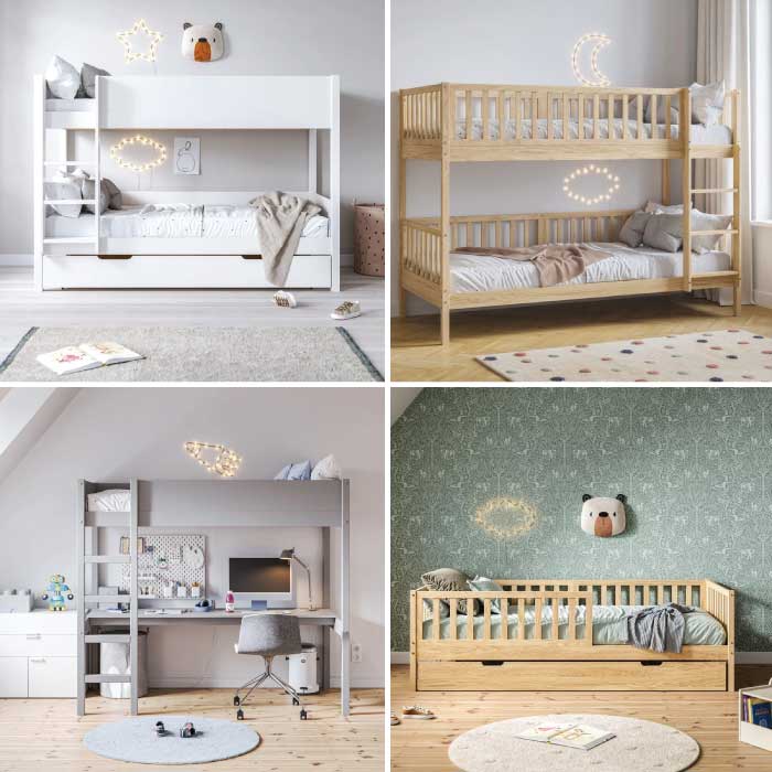 Kleine kinderkamer met hoogslaper