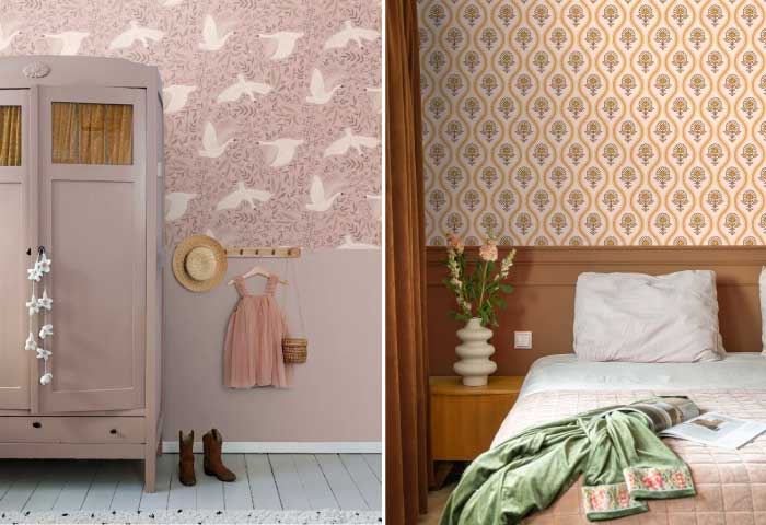 Kinderkamer met behang en lambrisering als stijlvolle combinatie