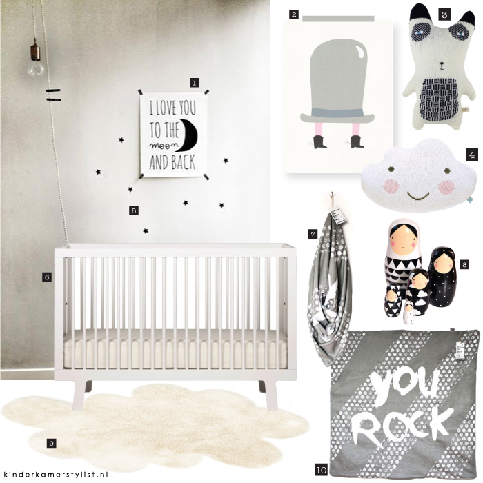 Ongebruikt Babykamer zwart wit | Kinderkamerstylist IR-77