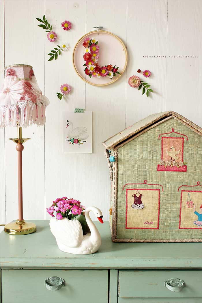 Letter bloemen kinderkamer