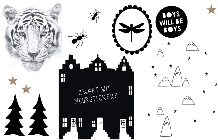 Muurstickers zwart wit