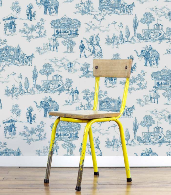 Toile de jouy kinderkamer behang