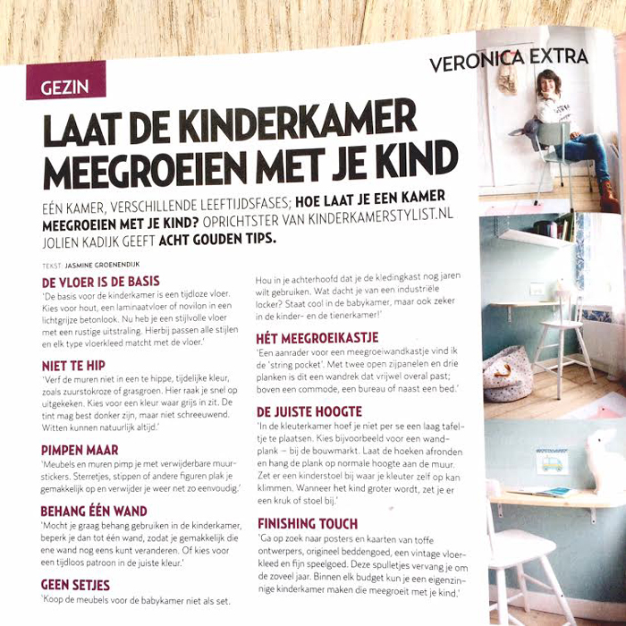 kinderkamerstylist in Veronica Magazine