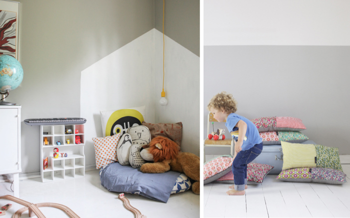 Vlakken schilderen kinderkamer